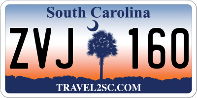 SC license plate ZVJ160