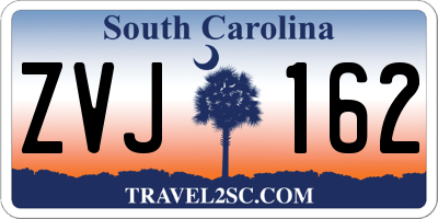 SC license plate ZVJ162