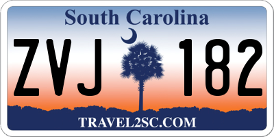 SC license plate ZVJ182