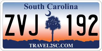 SC license plate ZVJ192