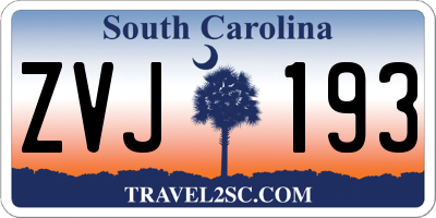 SC license plate ZVJ193