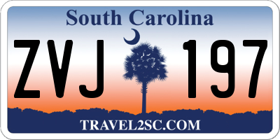 SC license plate ZVJ197