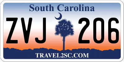 SC license plate ZVJ206