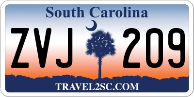 SC license plate ZVJ209