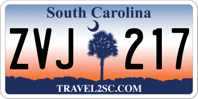 SC license plate ZVJ217