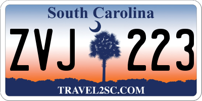 SC license plate ZVJ223