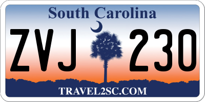SC license plate ZVJ230
