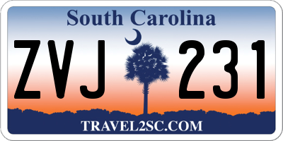 SC license plate ZVJ231