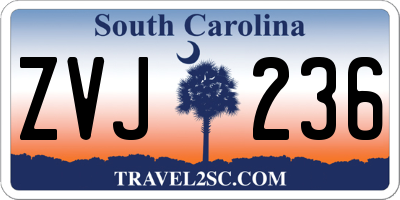 SC license plate ZVJ236