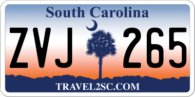SC license plate ZVJ265