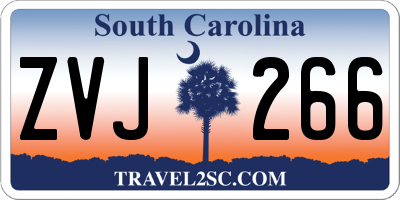 SC license plate ZVJ266