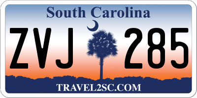 SC license plate ZVJ285