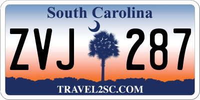 SC license plate ZVJ287