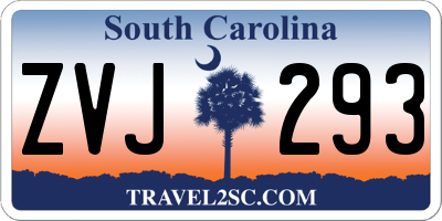SC license plate ZVJ293