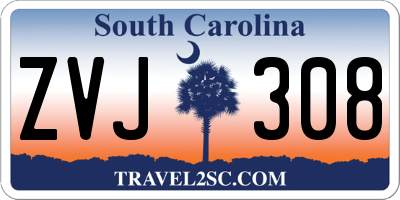 SC license plate ZVJ308