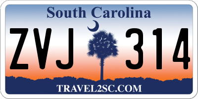 SC license plate ZVJ314