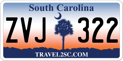 SC license plate ZVJ322