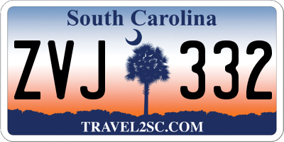 SC license plate ZVJ332