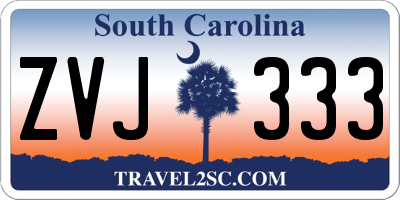 SC license plate ZVJ333