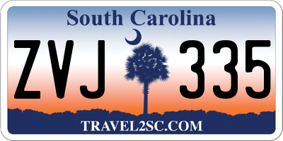 SC license plate ZVJ335