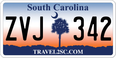 SC license plate ZVJ342