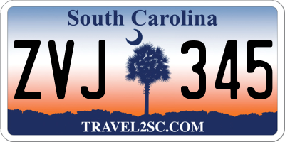 SC license plate ZVJ345