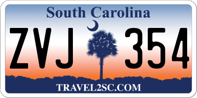 SC license plate ZVJ354