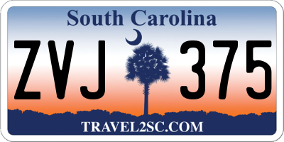 SC license plate ZVJ375