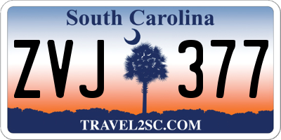SC license plate ZVJ377