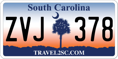 SC license plate ZVJ378