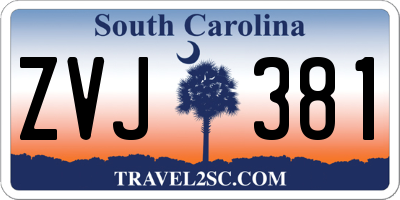 SC license plate ZVJ381