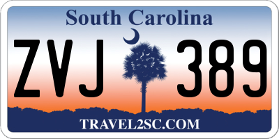 SC license plate ZVJ389