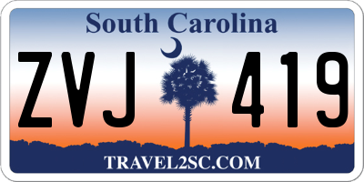 SC license plate ZVJ419