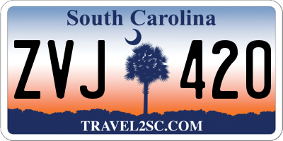 SC license plate ZVJ420