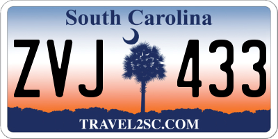 SC license plate ZVJ433