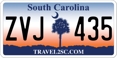 SC license plate ZVJ435
