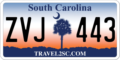SC license plate ZVJ443