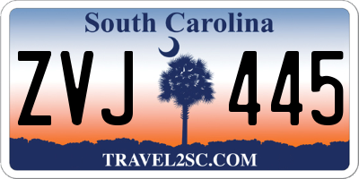 SC license plate ZVJ445