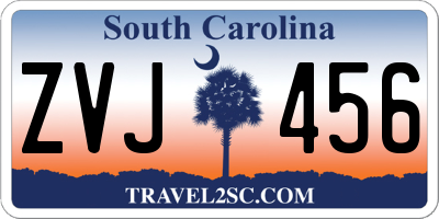 SC license plate ZVJ456