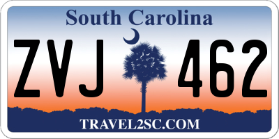 SC license plate ZVJ462