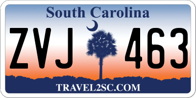SC license plate ZVJ463