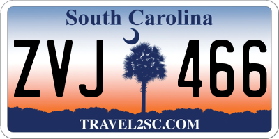 SC license plate ZVJ466