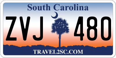 SC license plate ZVJ480