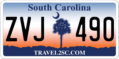 SC license plate ZVJ490