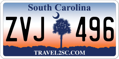 SC license plate ZVJ496