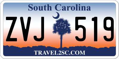 SC license plate ZVJ519