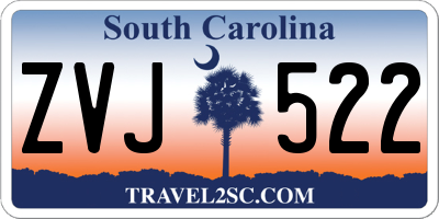 SC license plate ZVJ522