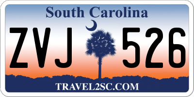 SC license plate ZVJ526