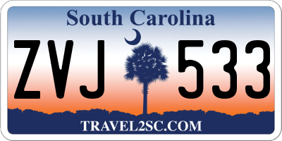 SC license plate ZVJ533