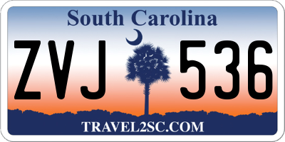 SC license plate ZVJ536